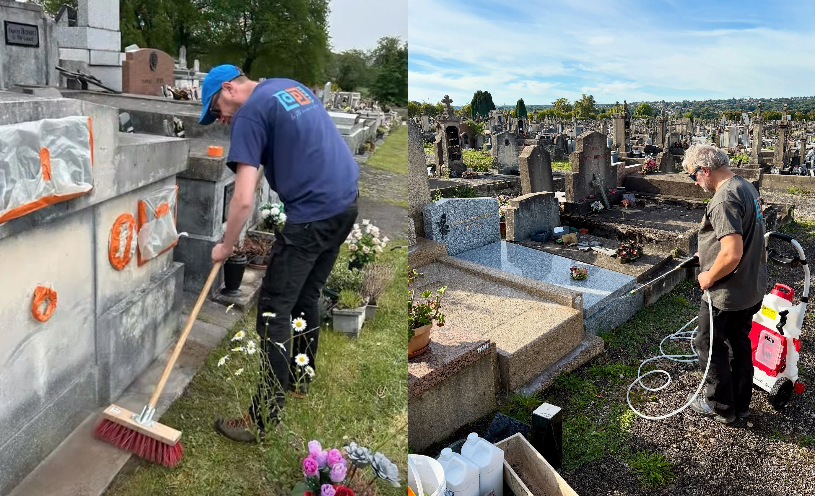 entretien et nettoyage des pierres de caveaux et pierres tombales